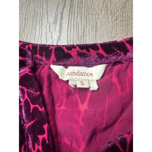 Sundance Velvet Burnout Floral Button Down Blouse Top Pink Purple Sz Small - Picture 5 of 8